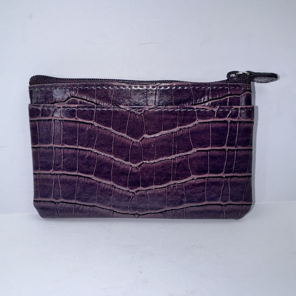 Sonoma Goods For Life Arona Eggplant Crocodile Coin Pouch Wallet